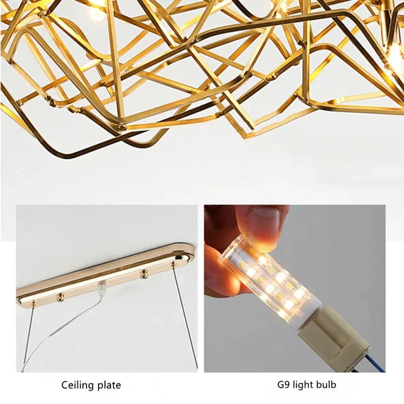 Modern Nordic Art LED Chandelier by Axyaa - Creative Pendant Light for Home Décor