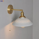 Axyaa Nordic LED Wall Light Brass Pull Chain Switch Bedside Lamp - Modern Design