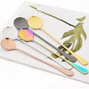 Axyaa Stainless Steel Long Handle Spoon Set for Coffee Dessert Milkshake Ice Cream