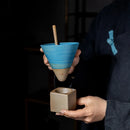Axyaa Retro Ceramic Cone Coffee Cups - Set of 2