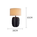 Axyaa Clay Pot Table Lamp Retro Fabric Living Room Decorative Lamp