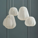 Axyaa Silk Pendant Lights: Nordic Wabi Sabi LED Hanging Lamp for Home Decor