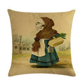 Axyaa Halloween Skull Linen Pillowcase 45*45cm