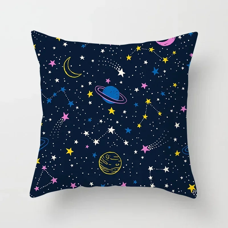 Axyaa Astronaut Theme Polyester Pillowcase Sofa Chair Cover 45x45cm