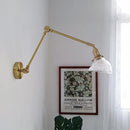 Axyaa Smoke Glass Ball LED Wall Sconce with Long Arm - Modern Nordic Wandlamp