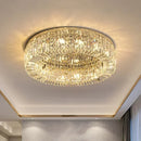 Axyaa Modern Crystal Glass Round Ceiling Chandelier for Living Room Bedroom.