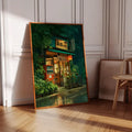 Axyaa Anime Cafe Street Scene Canvas Poster Ghibli Style Wall Art Print