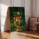 Axyaa Anime Cafe Street Scene Canvas Poster Ghibli Style Wall Art Print