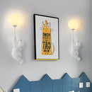 Axyaa White Bear 3D Moon Wall Light for Bedroom Decoration