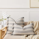 Axyaa Striped Pillowcase with Tassel Detail for Home Sofa Decor