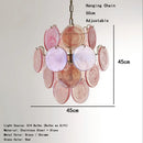 Axyaa Colored Glass Chandelier: Modern Luxury LED Pendant Lamp for Home Lighting