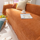 Axyaa Chenier Cover Cloth All Seasons Sofa Dust Cover Solid Color Tassel Blanket