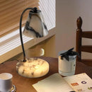 Marble Table Lamp with Black Metal Finish by Axyaa for Hotel Bedroom & Parlor