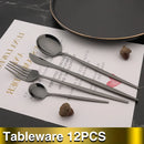 Axyaa Black Gold Stainless Steel Dinnerware Cutlery Set for Dining, Wedding & Restaurant
