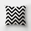 Yellow Black Geometric Cushion Cover - Wave Line Design by Axyaa