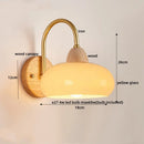 Axyaa Modern LED Wall Light: Glass Iron Wood Nordic Bedside Lamp for Home Decor