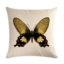 Butterfly Cotton Linen Throw Pillow Cover for Home & Car Decor - Axyaa