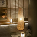 Axyaa Bamboo Zen Floor Lamp: Nordic Living Room Tea Room Sofa Side Light