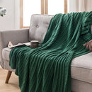 Axyaa Cozy Cable Knit Throw Blanket for Twin Queen Bed