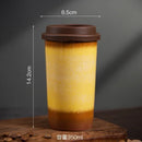 Axyaa Ceramic Gradient Coffee Cup with Silicone Cover, Portable & Creative Office Home Cup