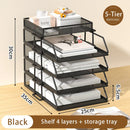 4-Tier Paper Tray Storage Box with File Holder for Desk Organization by Axyaa