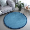 Axyaa Coral Fleece Round Carpet for Bedroom and Living Room Decor, Camel Gray Rugs