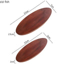 Axya Oval Walnut Dim Sum Plate | Restaurant & Sushi Wooden Specialty Tableware