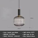 Axyaa Vintage Lantern Chandelier Striped Glass Pendant Lamp for Dining Room