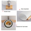 Axyaa Nordic Wood Glass Wall Lamp LED Creative Living Room Bedside Light