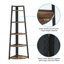 Axyaa Corner Wood Bookcase Shelf Storage Organizer Rack for Home Office Display