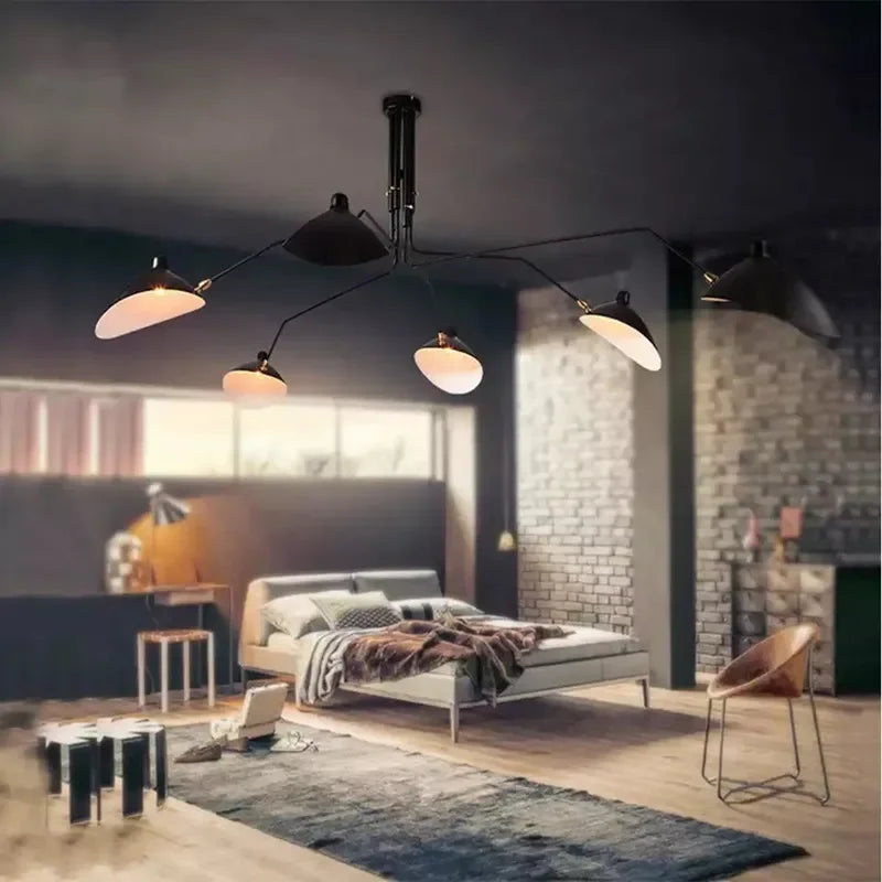 Axyaa Adjustable Arm Floor Lamp: Japanese Ceiling Light for Industrial Loft Decor