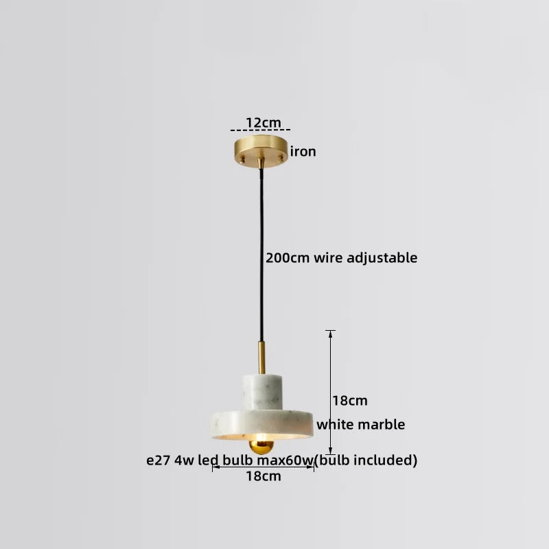 Axyaa Modern LED Marble Pendant Lamp for Luxury Home Decor