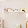 Axyaa Wavy Wooden Floating Shelf Wall Rack Storage Organizer for Bedroom Nursery