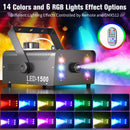 Axyaa 1500W RGB Fog Machine with 6 LED Lights & Remote Control for Stage Effects