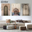 Morocco Door Arabic Art Canvas Poster by Axyaa for Home Decor