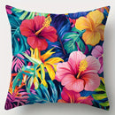 Axyaa Colorful Leaf Pillowcase Set of 4, 17.7" x 17.7", Single-Sided Print, Home Sofa Decor
