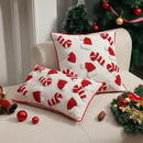 Axyaa Santa Hat Embroidery Decorative Pillow Cover for Christmas Party décor.