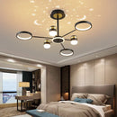 Axyaa Modern Stars Chandelier Ring Light LED Scandinavian Style for Living Room & Kids Room