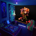 Axyaa Black Light Tapestry - UV Reactive Psychedelic World Hippie Wall Hanging