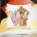 Axyaa Cartoon Bear Alphabet Print Cushion Cover - Children's Room Decor