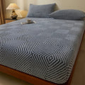 Luxurious Axyaa Fleece Jacquard Geometric Bed Sheet for Single/Double Mattress