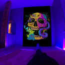 Axyaa Colorful Kiss Skull Hippie Tapestry Wall Hanging Home Decor