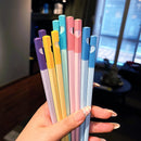 Axyaa Love Chopsticks: Reusable Alloy Korean Sushi Chopsticks, Non-Slip, 5 Pairs