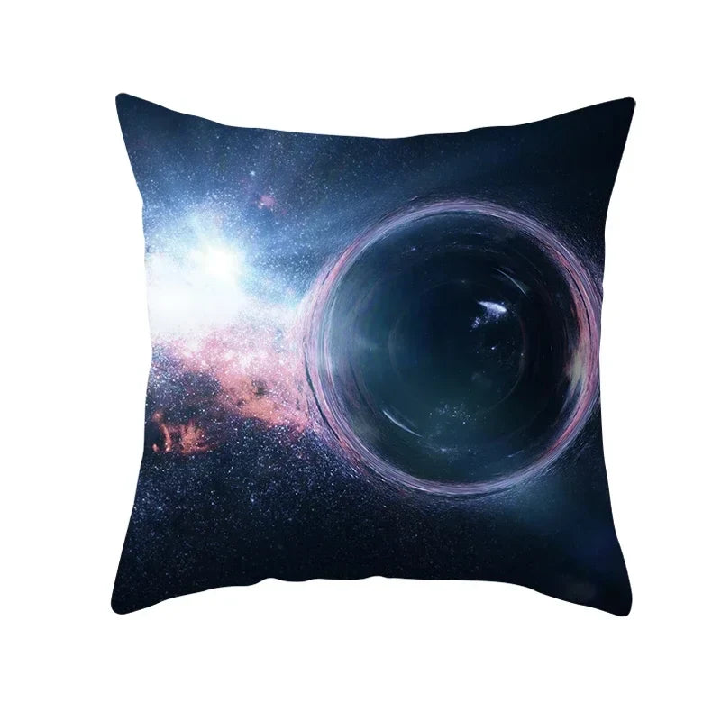 Axyaa Black Hole Polyester Pillowcase - Home Decor Cushion Cover for Sofa, 45X45CM