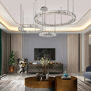 Axyaa Crystal Pendant Chandelier for Modern Luxury Decor, LED, Gold/Silver Finish