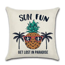Axyaa Summer Beach Palm Tree Turtle Print Linen Throw Pillow Case