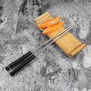Axyaa Black Stainless Steel Sashimi Chopsticks Set with Japanese Sushi Dishes