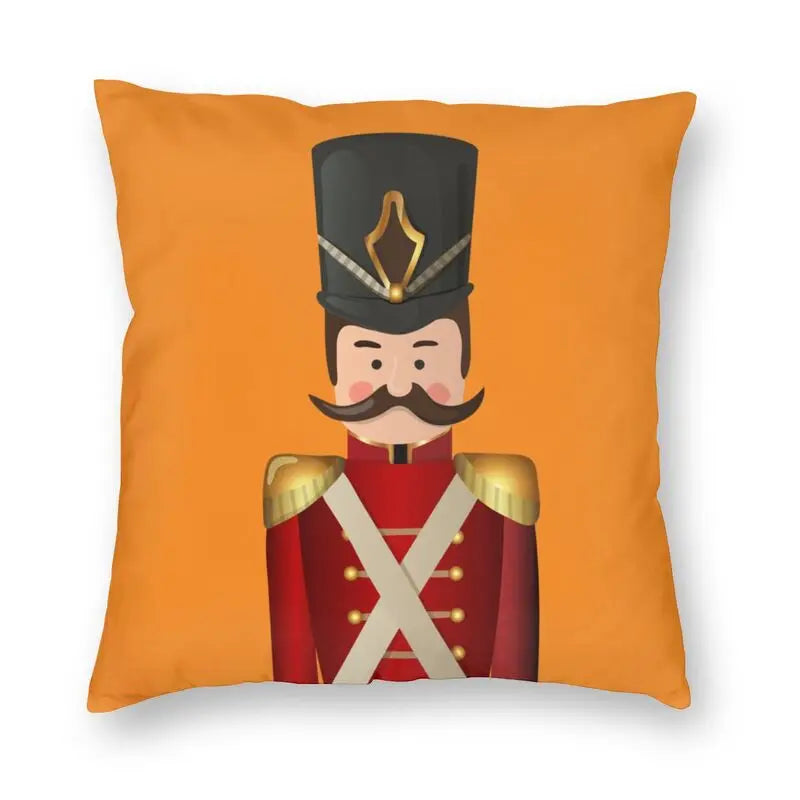 Nutcracker Doll Cushion Cover - Axyaa Square Throw Pillow for Christmas Home Decor