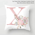 Axyaa Pink Letterwork Cushion Cover 45*45cm, Wedding Party Decor, Elegant Wedding Pillow