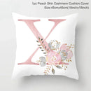 Axyaa Pink Letterwork Cushion Cover 45*45cm, Wedding Party Decor, Elegant Wedding Pillow